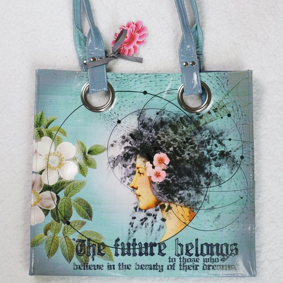 NWT Papaya Art The Future Belongs to Those Who Believe in The Beauty Luxe Tote - Picture 1 of 10